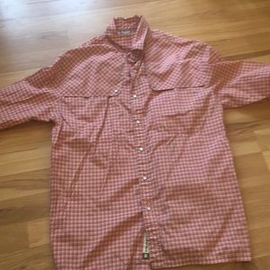 Checked button down